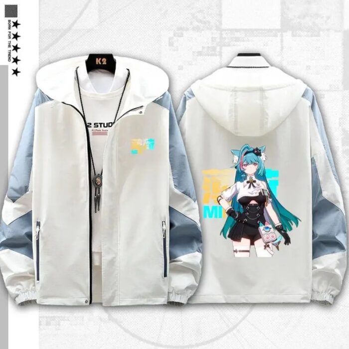 Neverness to Everness Mint Inspired Hooded Windbreaker- Versatile Urban Streetwear for Men & Women