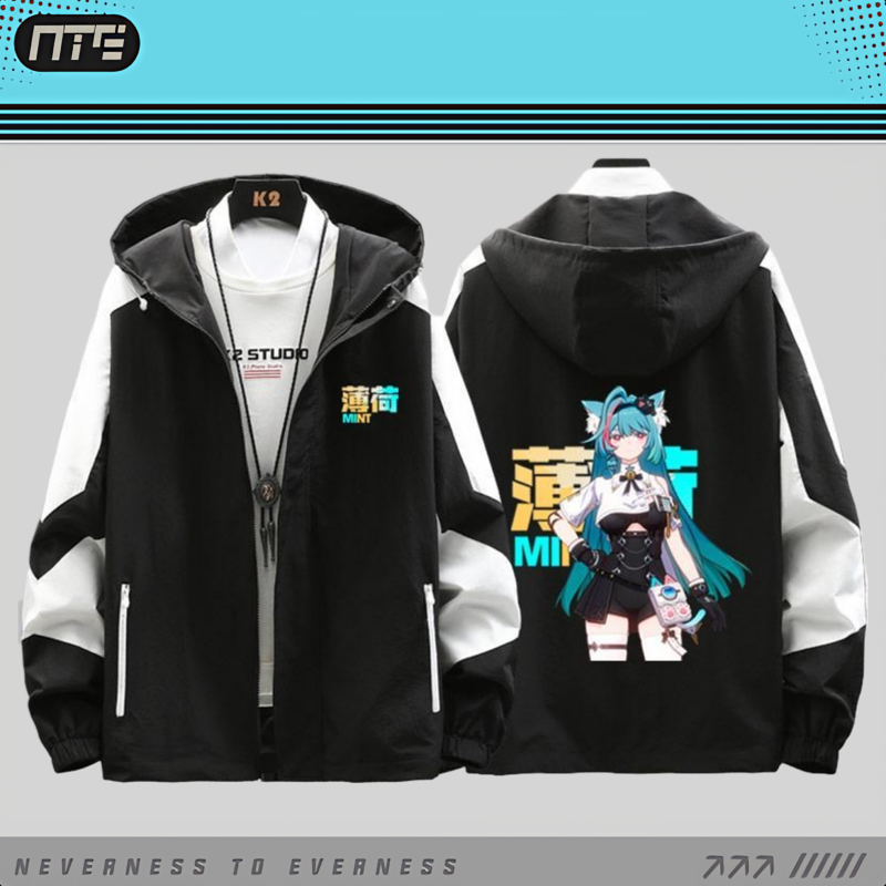 Neverness to Everness Mint Inspired Hooded Windbreaker- Versatile Urban Streetwear for Men & Women