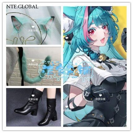 Neverness to Everness (NTE) Mint Inspired Field Equipment - Tactical Cosplay Shoes, Ears, Tail & Headband Set