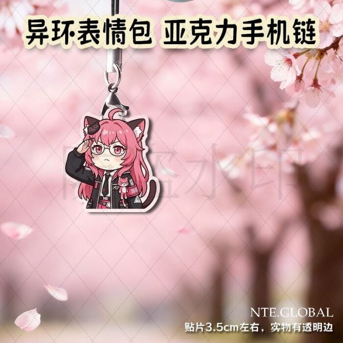 NTE Chibi Double-Sided Acrylic Mobile Phone Mint, Nanally, Lacrimosa Keychain Charm