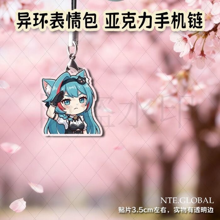 NTE Chibi Double-Sided Acrylic Mobile Phone Mint, Nanally, Lacrimosa Keychain Charm