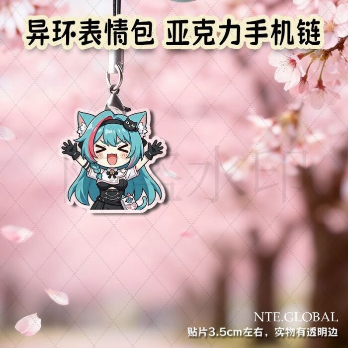 NTE Chibi Double-Sided Acrylic Mobile Phone Mint, Nanally, Lacrimosa Keychain Charm