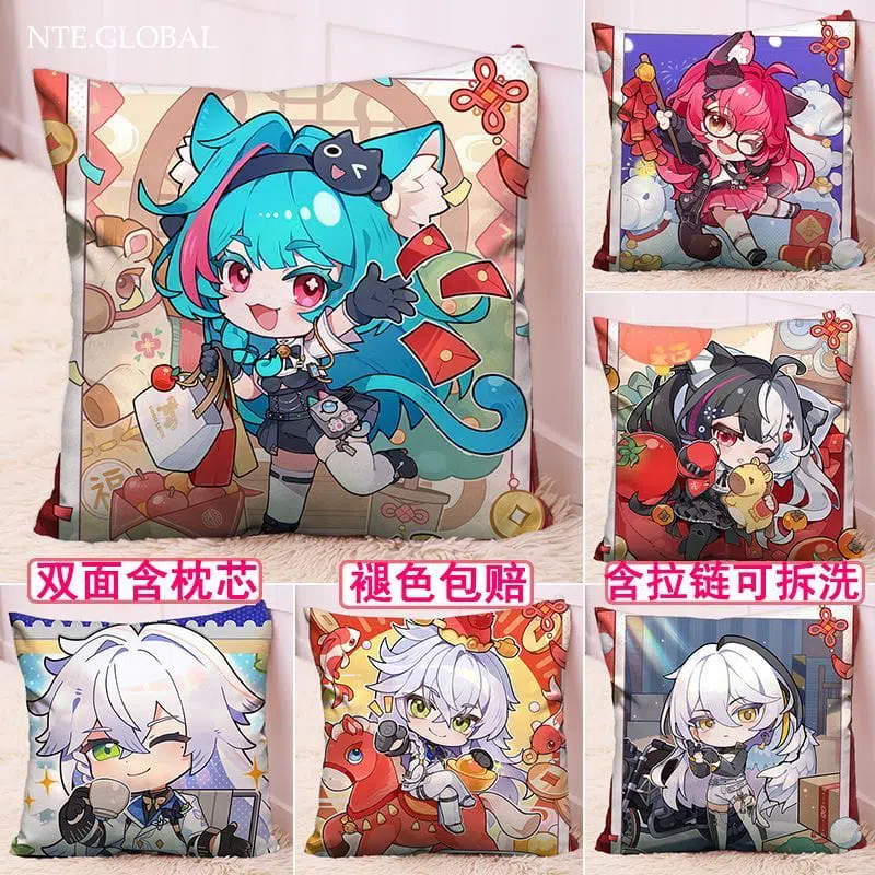 Neverness to Everness (NTE) Chibi Character Square Pillow – Festive Series | nte.global