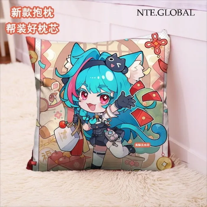 Neverness to Everness (NTE) Chibi Character Square Pillow – Festive Series | nte.global
