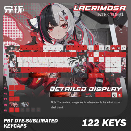 NTE Lacrimosa Inspired Mechanical Keyboard and Keycap Set - Custom Gaming Peripherals