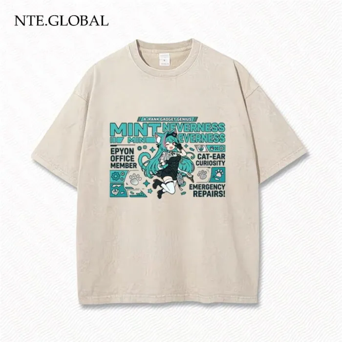 NTE Retro Distressed Chiz, Mint, Nanally Summer Oversize T-Shirt | nte.global