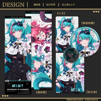 NTE Mint Nanally Laser Ticket Badge Photocard Set Neverness to Everness Merch Menthe ミント ナナリ Neverness to Everness グッズ NTE グッズ 이환 굿즈 민트 나나리 | nte.global
