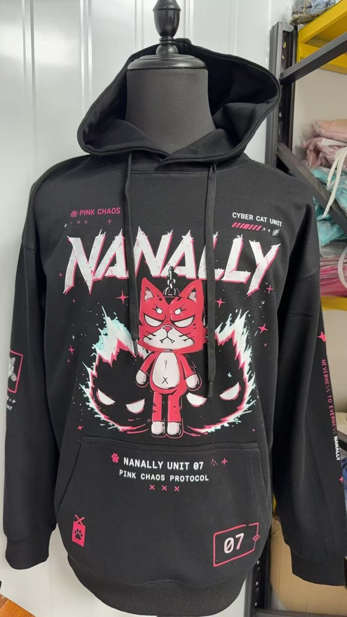 Neverness to Everness (NTE) Nanally “Pink Chaos” Urban-Pop Hoodie – Cyber Cat Unit Edition | nte.global
