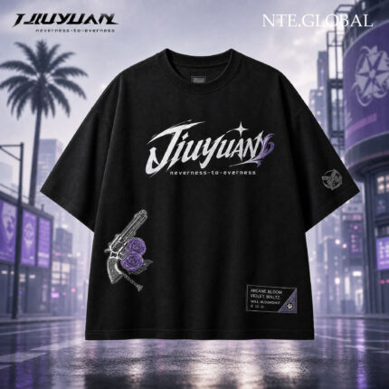 Jiuyuan NTE T-Shirt Violet Waltz Arcane Bloom Urban Pop Streetwear 구원 이환 굿즈 Neverness to Everness グッズ nte.global