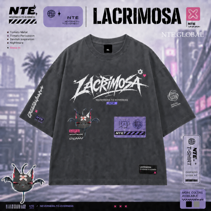 Lacrimosa NTE Sleep In Nightmare T-Shirt Devilish Inspiration 라크리모사 이환 굿즈 Neverness to Everness グッズ nte.global