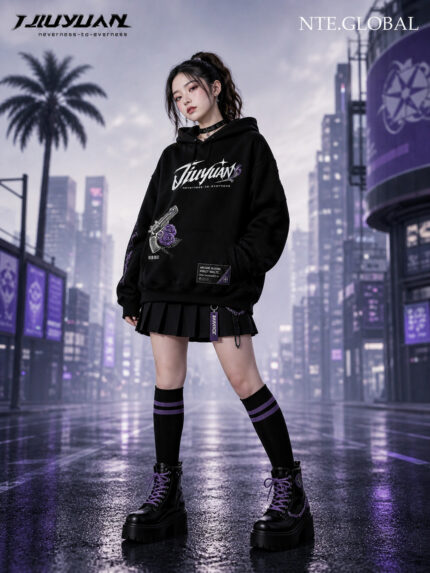 Jiuyuan NTE Violet Waltz Arcane Bloom Hoodie Streetwear 구원 이환 굿즈 Neverness to Everness グッズ nte.global