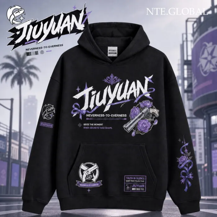 Jiuyuan NTE Silent Truth Hoodie Seize the Moment Streetwear 구원 이환 굿즈 Neverness to Everness グッズ nte.global