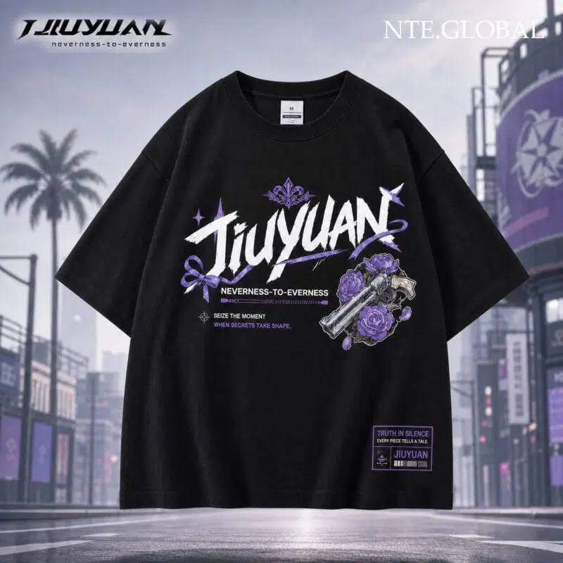 Jiuyuan NTE Silent Truth T-Shirt Seize the Moment Streetwear 구원 이환 굿즈 Neverness to Everness グッズ nte.global