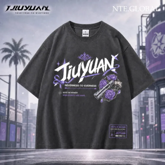 Jiuyuan NTE Silent Truth T-Shirt Seize the Moment Streetwear 구원 이환 굿즈 Neverness to Everness グッズ nte.global