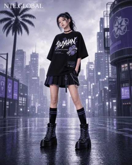 Jiuyuan NTE Silent Truth T-Shirt Seize the Moment Streetwear 구원 이환 굿즈 Neverness to Everness グッズ nte.global