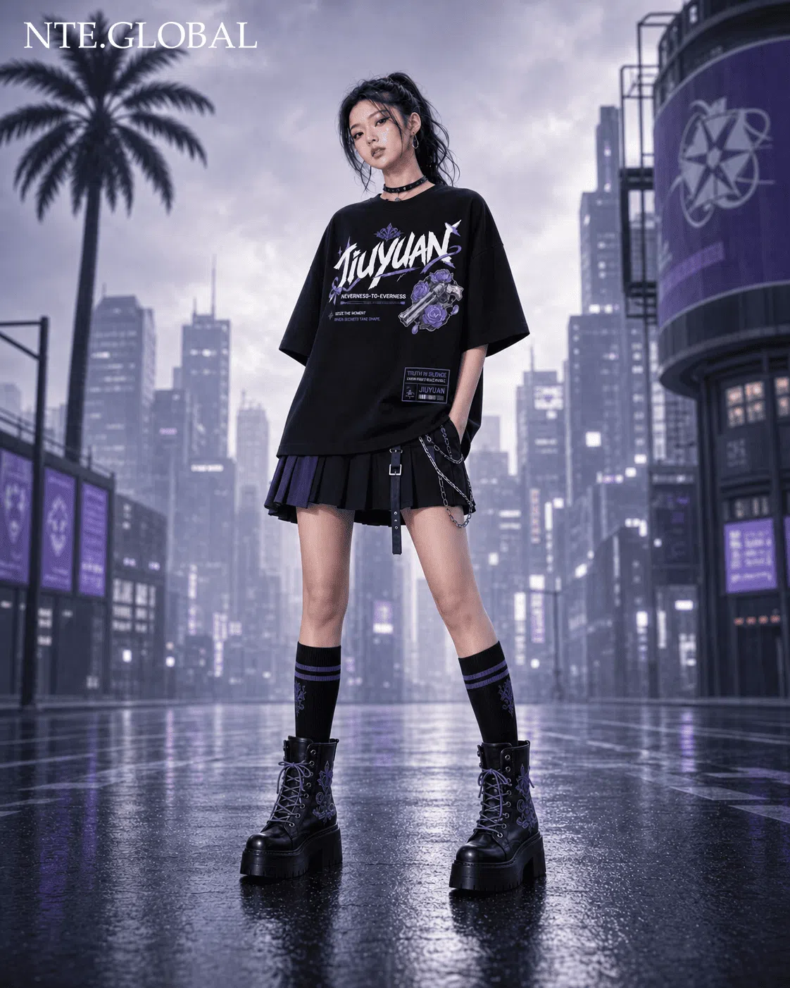 Jiuyuan NTE Silent Truth T-Shirt Seize the Moment Streetwear 구원 이환 굿즈 Neverness to Everness グッズ nte.global