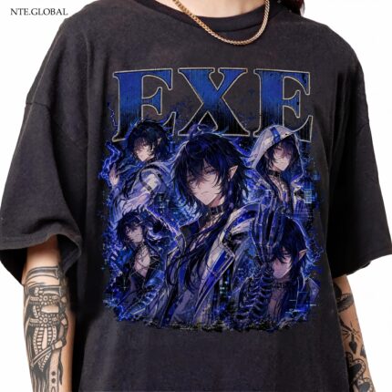 NTE EXE "Cobalt Lightning" Vintage Graphic T-Shirt – Retro Streetwear Edition | nte.global