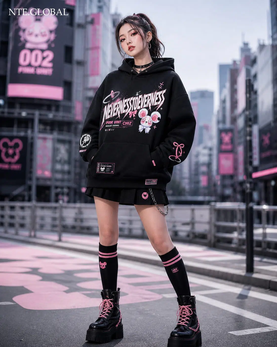 Chiz NTE Pink Unit 002 Hoodie 이환 치즈 nte.global