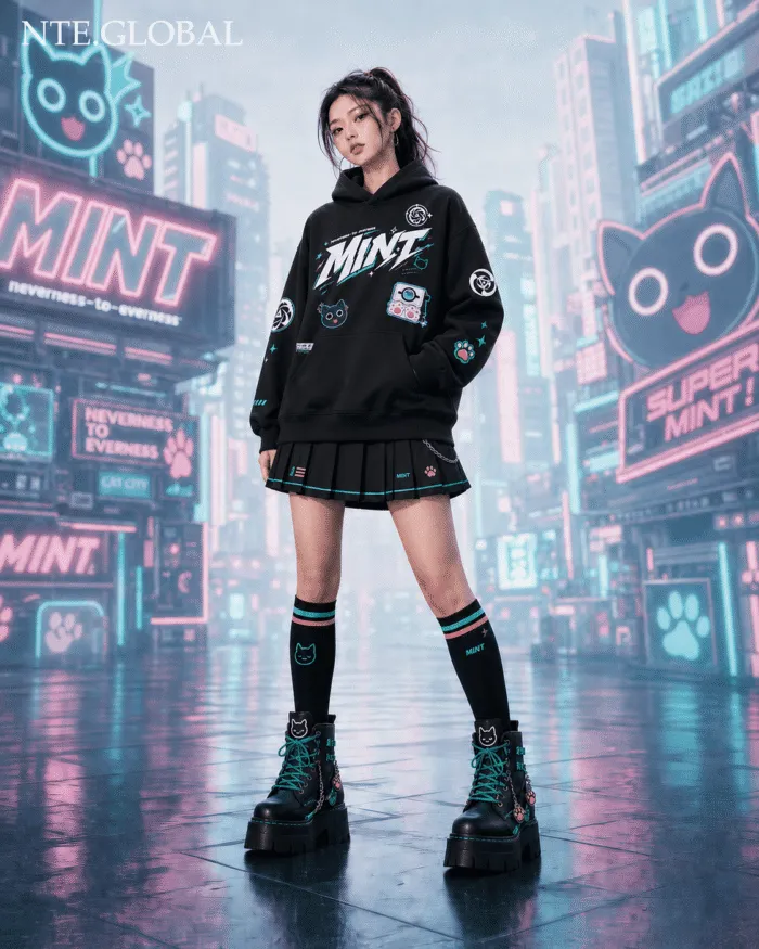 Mint NTE T-Shirt Minty Whirlwind Urban Pop Streetwear 민트 이환 굿즈 Neverness to Everness グッズ nte.global