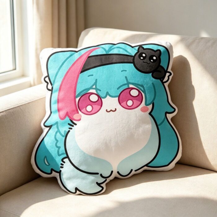 NTE Neverness to Everness Mint, Nanally, Hotori, Esper Zero Chibi Cat Plush Pillow – Cute Anime Cushion Gift | nte.global NTE グッズ 이환 굿즈 | Nanally, NTE 나나리, NTE ナナリ, Mint, NTE 민트, NTE ミント, Hotori