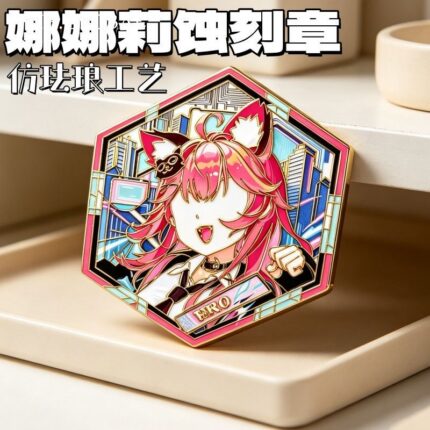 Nanally NTE Hexagonal Enamel Badge 나나리 이환 굿즈 nte.global