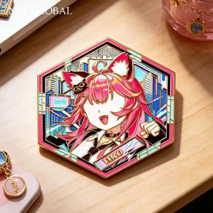 Nanally NTE Hexagonal Enamel Badge 나나리 이환 굿즈 nte.global