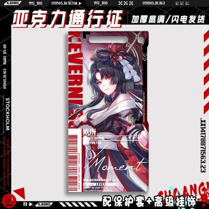Neverness to Everness Mint, Nanally, Chiz Acrylic Pass Card Keychain Anime Game Collectible
