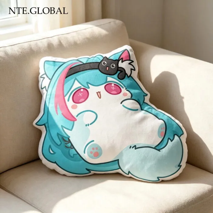 NTE Neverness to Everness Mint & Nanally Chibi Cat Plush Pillow – Cute Anime Cushion Gift Neverness to Everness グッズ NTE グッズ 이환 굿즈 | nte.global