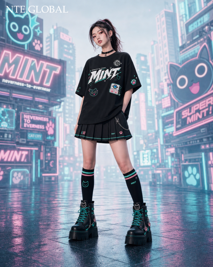 Mint NTE T-Shirt Minty Whirlwind Urban Pop Streetwear 민트 이환 굿즈 Neverness to Everness グッズ nte.global
