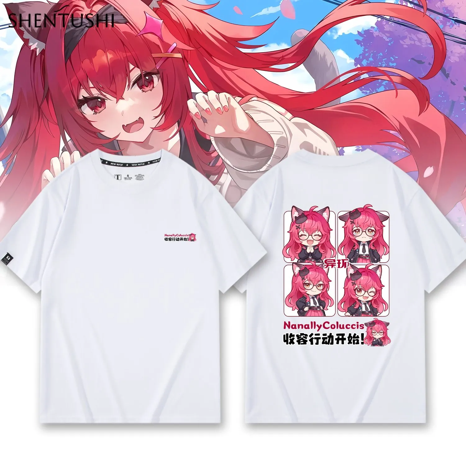 NTE Nanally Graphic T-Shirt Neverness to Everness Merch ナナリ Neverness to Everness グッズ NTE グッズ 이환 굿즈 나나리 | nte.global