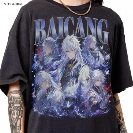Neverness to Everness (NTE) Baicang "Lightning Soul" Vintage Graphic T-Shirt – Retro Streetwear Edition | nte.global