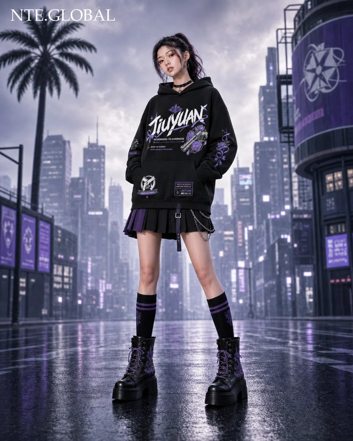 Jiuyuan NTE Silent Truth Hoodie Seize the Moment Streetwear 구원 이환 굿즈 Neverness to Everness グッズ nte.global