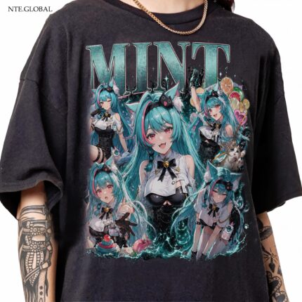 Neverness to Everness (NTE) Mint "Vintage Bootleg" Graphic T-Shirt – Retro Streetwear Edition | nte.global