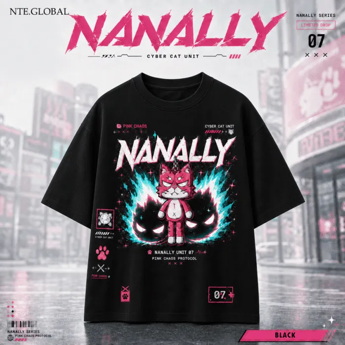 Nanally Streetwear NTE T-Shirt 나나리 이환 굿즈 Neverness to Everness グッズ nte.global