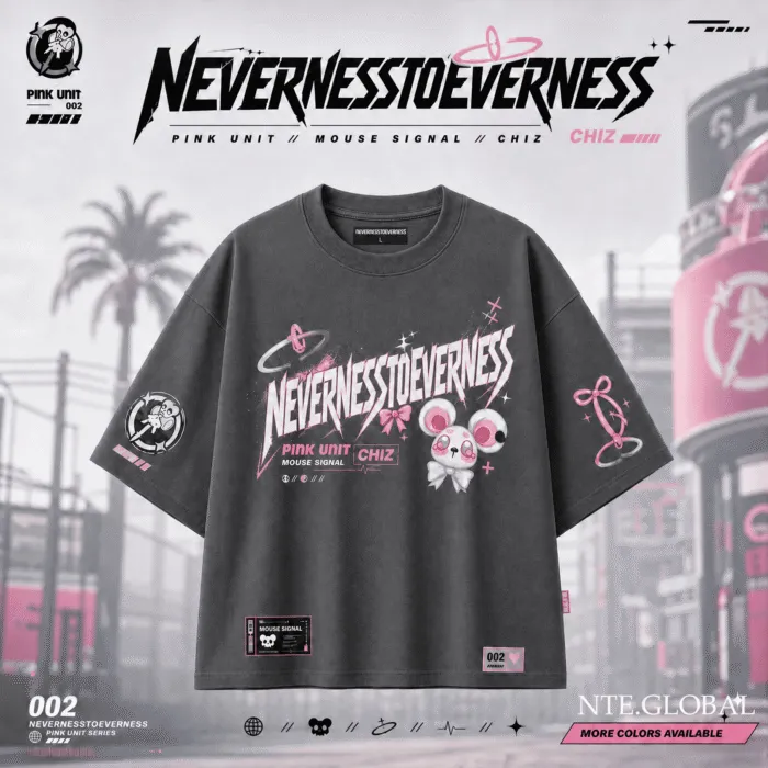 Chiz NTE Pink Unit 002 T-Shirt Mouse Signal Streetwear 치즈 이환 굿즈 nte.global