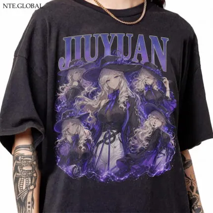 Neverness to Everness (NTE) Jiuyuan "Violet Veil" Vintage Graphic T-Shirt – Retro Streetwear Edition