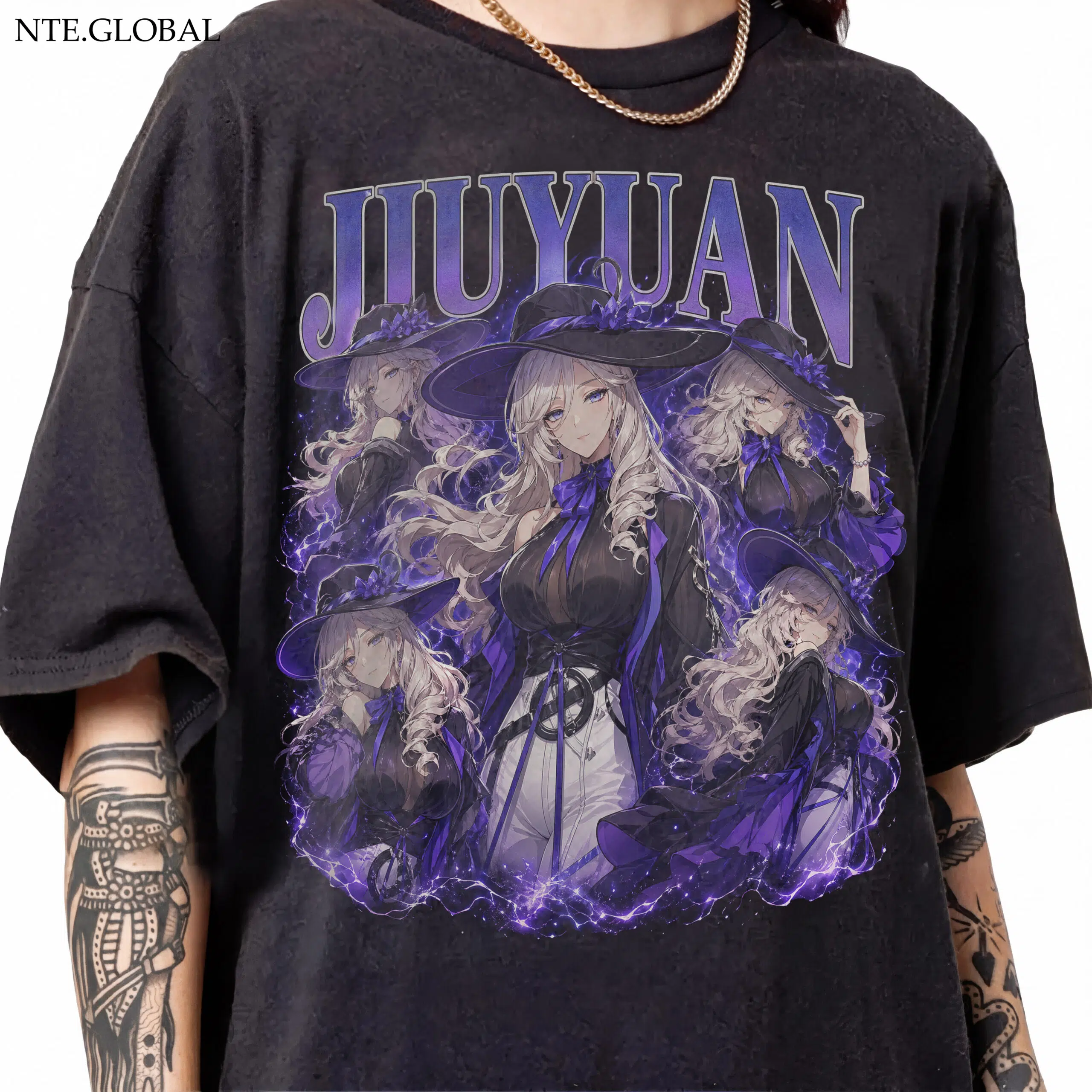 Neverness to Everness (NTE) Jiuyuan "Violet Veil" Vintage Graphic T-Shirt – Retro Streetwear Edition