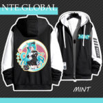 Neverness to Everness Mint windbreaker jacket. Polyester zip-up perfect for spring autumn casual wear, unique anime merch | | nte.global