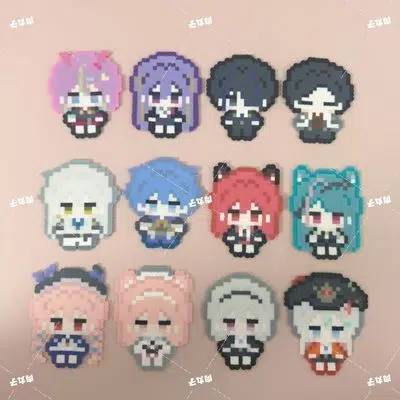 NTE Pixel-style Acrylic Multi Character Keychain | nte.global NTE グッズ 이환 굿즈 | Nanally, NTE 나나리, NTE ナナリ, Mint, NTE 민트, NTE ミント, Lacrimosa, NTE 라크리모사, NTE ラクリモーサ, Chiz, NTE 치즈, NTE ちいちゃん