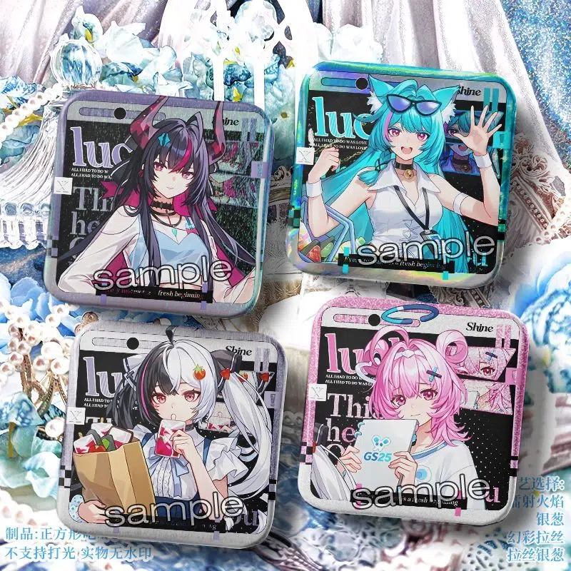 NTE GS25 Shinku Mint Lacrimosa Chiz Square Badge | nte.global NTE グッズ 이환 굿즈 | Mint, NTE 민트, NTE ミント, Lacrimosa, NTE 라크리모사, NTE ラクリモーサ, Chiz, NTE 치즈, NTE ちいちゃん, Shinku, NTE 真紅