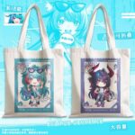 NTE GS25 Lacrimosa Shinku Chiz Mint Canvas Tote Bag | nte.global NTE グッズ 이환 굿즈 | Mint, NTE 민트, NTE ミント, Lacrimosa, NTE 라크리모사, NTE ラクリモーサ, Chiz, NTE 치즈, NTE ちいちゃん, Shinku, NTE 真紅