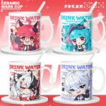 NTE Multiple Character Ceramic Mug | nte.global NTE グッズ 이환 굿즈 | Nanally, NTE 나나리, NTE ナナリ, Mint, NTE 민트, NTE ミント, Chiz, NTE 치즈, NTE ちいちゃん