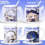 NTE Multiple Character Ceramic Mug | nte.global NTE グッズ 이환 굿즈 | Nanally, NTE 나나리, NTE ナナリ, Mint, NTE 민트, NTE ミント, Chiz, NTE 치즈, NTE ちいちゃん