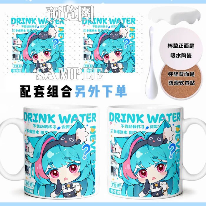 NTE Multiple Character Ceramic Mug | nte.global NTE グッズ 이환 굿즈 | Nanally, NTE 나나리, NTE ナナリ, Mint, NTE 민트, NTE ミント, Chiz, NTE 치즈, NTE ちいちゃん