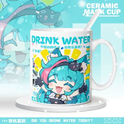 NTE Multiple Character Ceramic Mug | nte.global NTE グッズ 이환 굿즈 | Nanally, NTE 나나리, NTE ナナリ, Mint, NTE 민트, NTE ミント, Chiz, NTE 치즈, NTE ちいちゃん