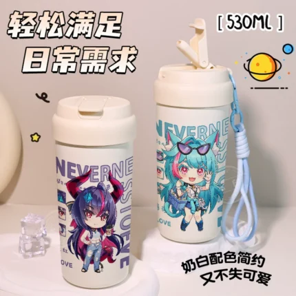 NTE Mint Chiz Shinku Lacrimosa Dual Drink Insulated Cup Neverness to Everness Merch | nte.global NTE グッズ 이환 굿즈 | Mint, NTE 민트, NTE ミント, Lacrimosa, NTE 라크리모사, NTE ラクリモーサ, Chiz, NTE 치즈, NTE ちいちゃん, Shinku, NTE 真紅