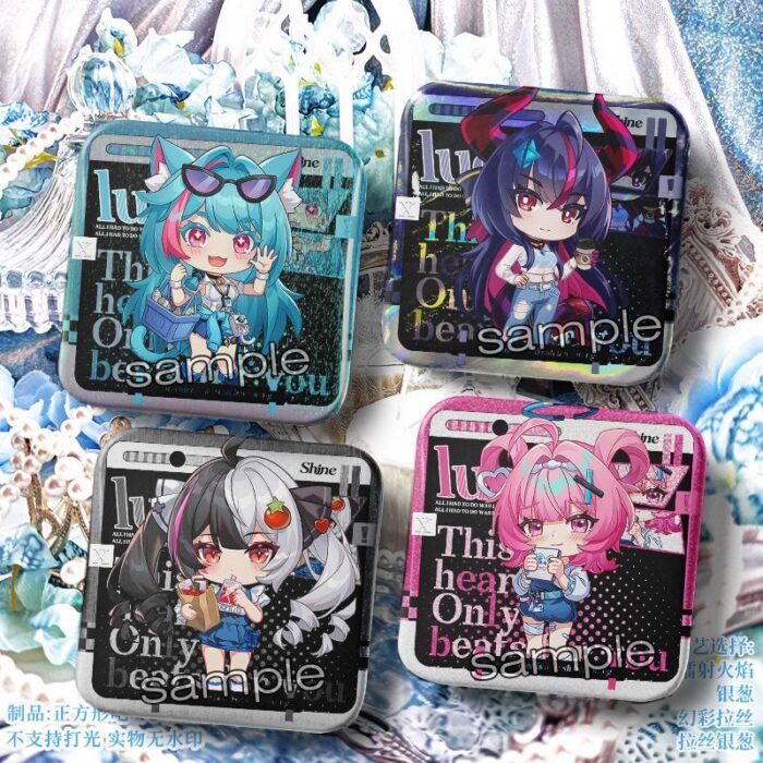 NTE GS25 Shinku Mint Lacrimosa Chiz Square Badge | nte.global NTE グッズ 이환 굿즈 | Mint, NTE 민트, NTE ミント, Lacrimosa, NTE 라크리모사, NTE ラクリモーサ, Chiz, NTE 치즈, NTE ちいちゃん, Shinku, NTE 真紅
