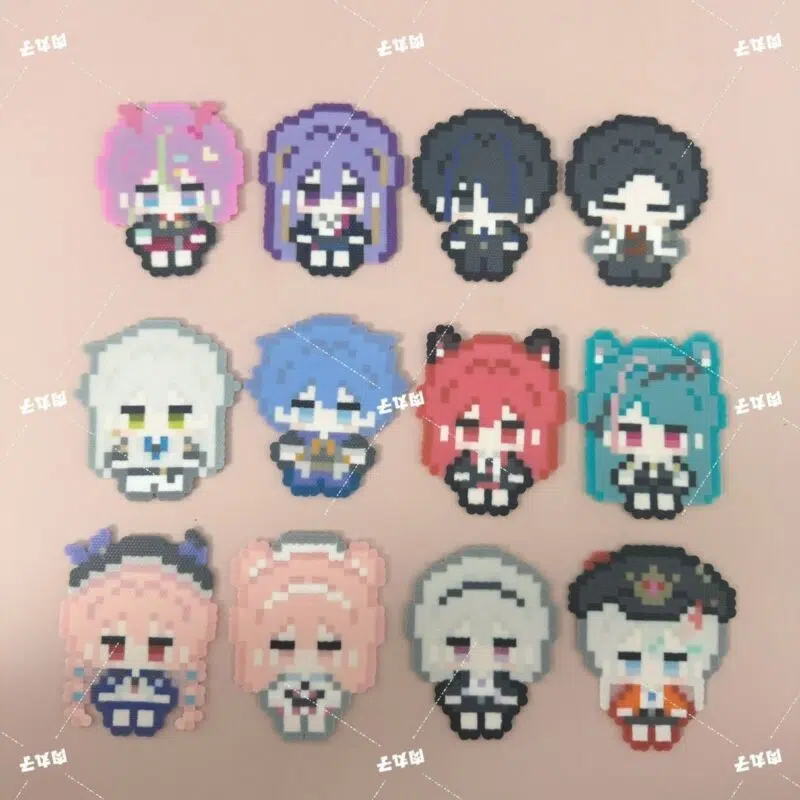 NTE Pixel-style Acrylic Multi Character Keychain | nte.global NTE グッズ 이환 굿즈 | Nanally, NTE 나나리, NTE ナナリ, Mint, NTE 민트, NTE ミント, Lacrimosa, NTE 라크리모사, NTE ラクリモーサ, Chiz, NTE 치즈, NTE ちいちゃん