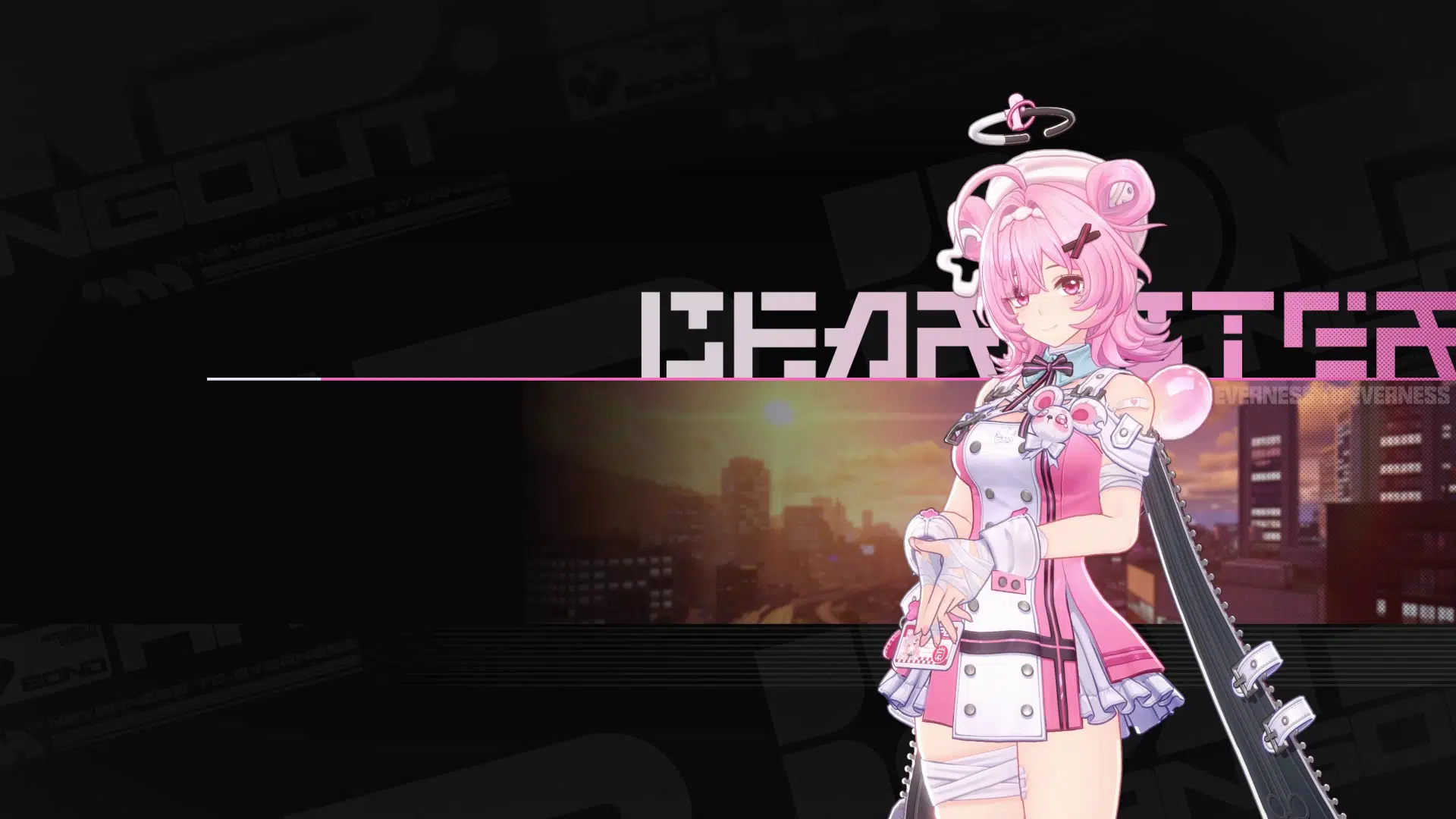 NTE Chiz official character poster with pink staff and city backdrop | nte.global