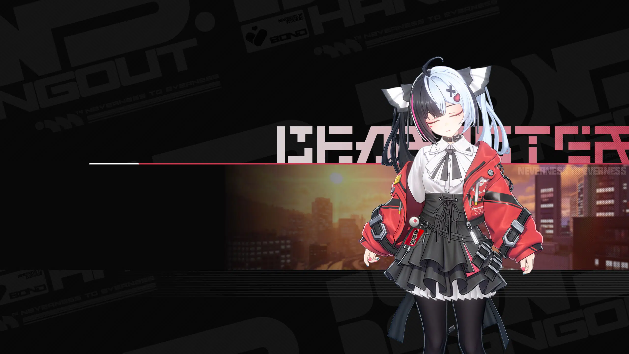 NTE Lacrimosa official character poster with red jacket and quiet expression | nte.global